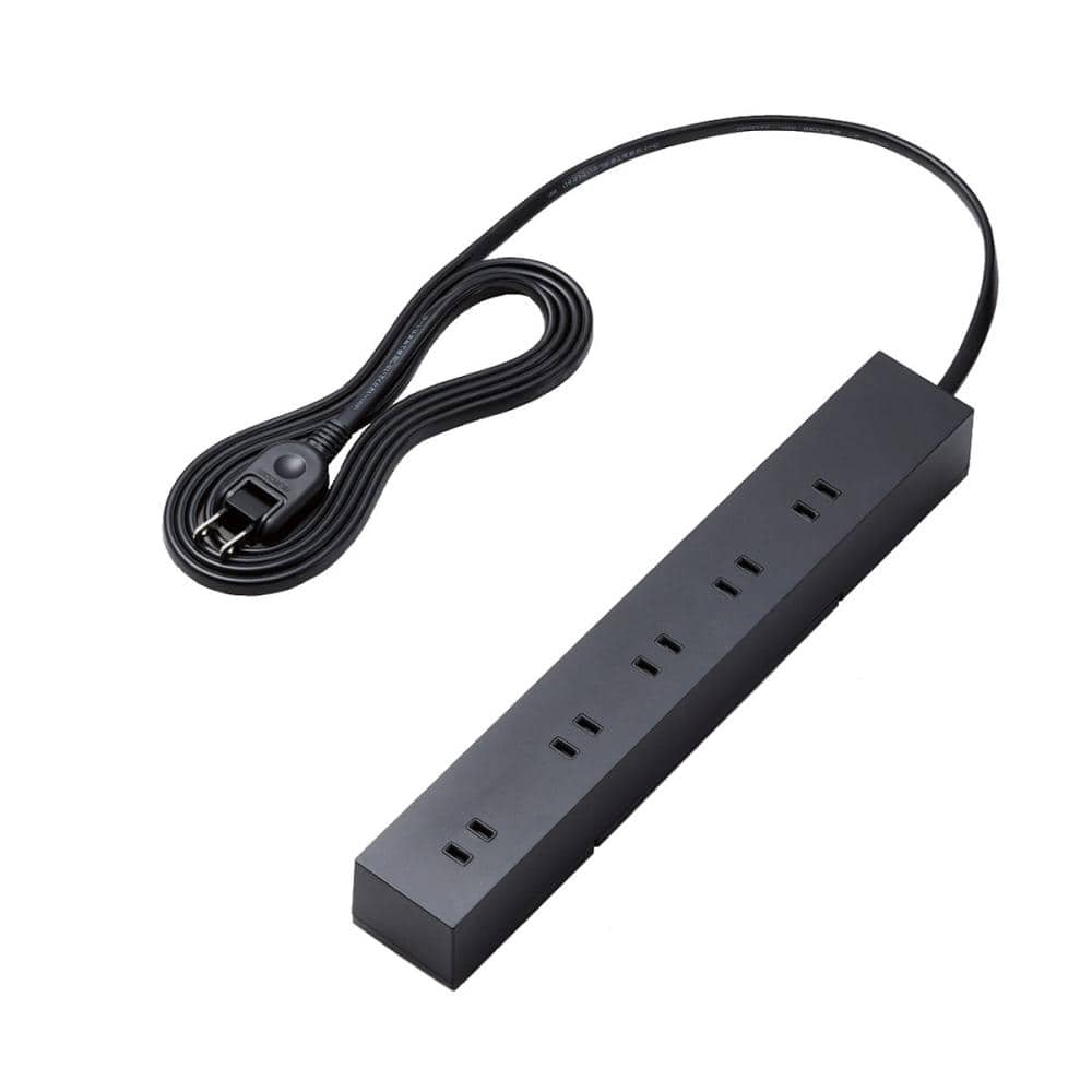 エレコム　電源タップ　回転脚付上面５口＋側面５口タップ２．０ｍ　ブラック　Ｔ－ＫＦ０４－２１０２０ＢＫ