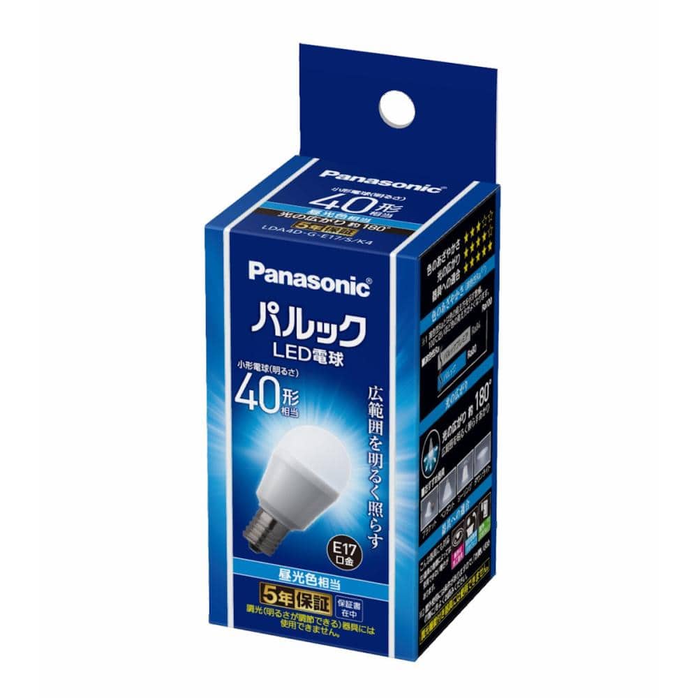 パナソニック　パルックＬＥＤ　４０Ｗ形　昼光色　ＬＤＡ４ＤＧＥ１７ＳＫ４