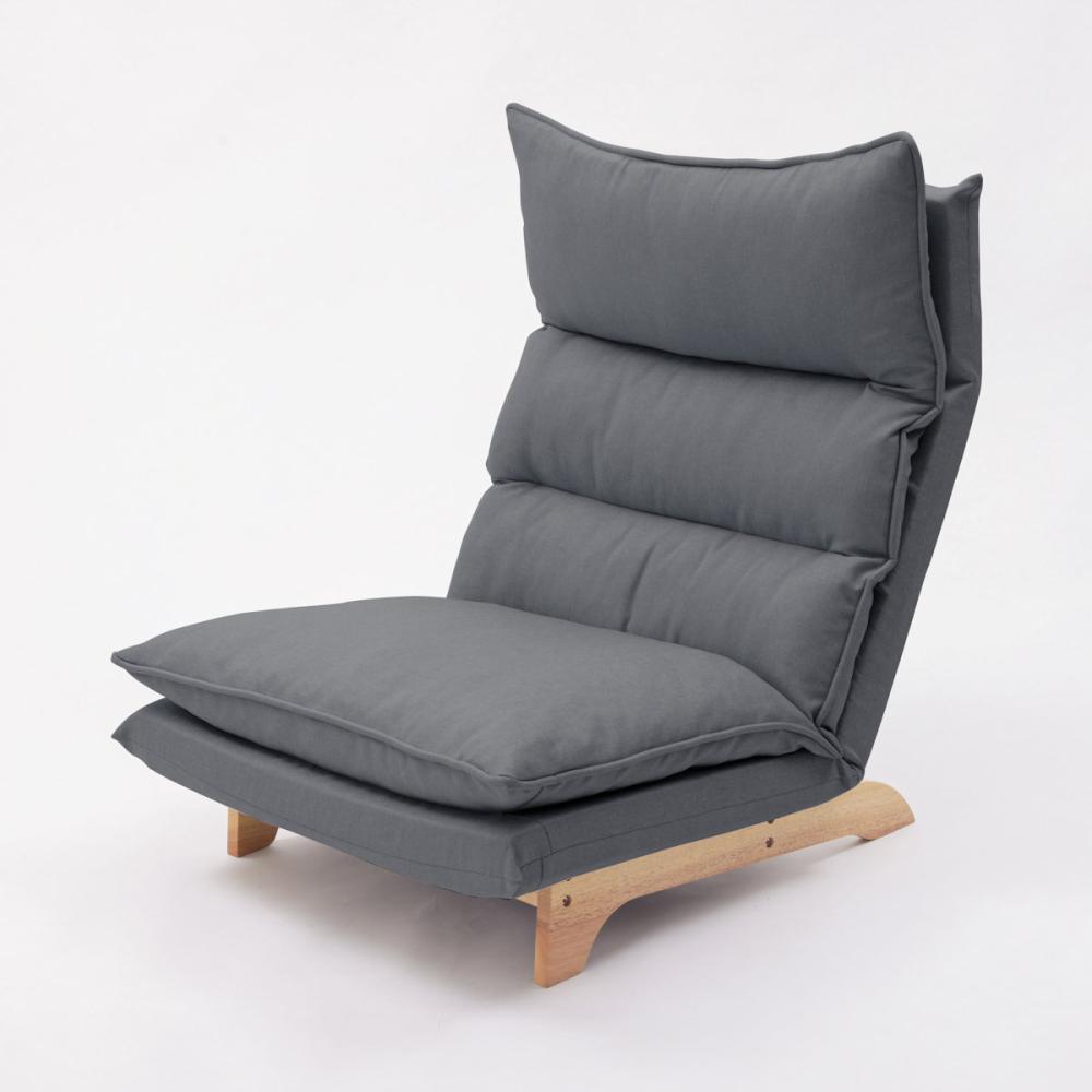 セルタン　ダブルクッションローソファ　１人掛け　デニム調アッシュグレー　Ａ１４２８ａ－ａ－６０６ＧＲＹ