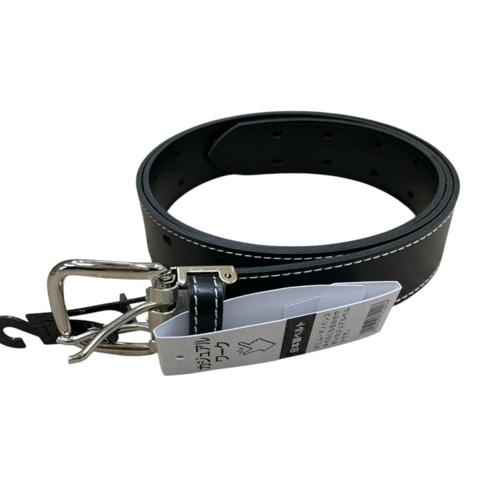 ダブルピン　ステッチベルト　黒