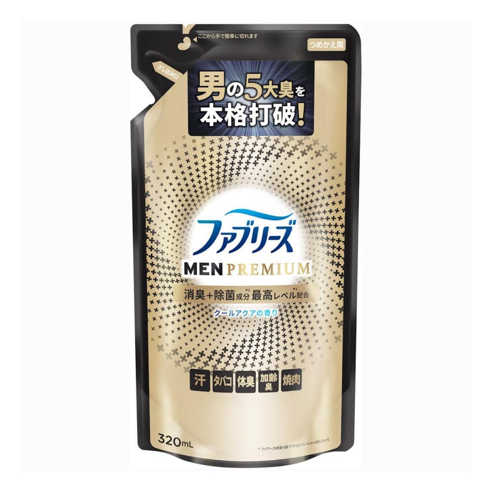 Ｐ＆Ｇ　ファブリーズ　Ｗ除菌＋消臭プレミアムＭＥＮスプレー　クールアクアの香り　詰め替え用　３２０ｍＬ