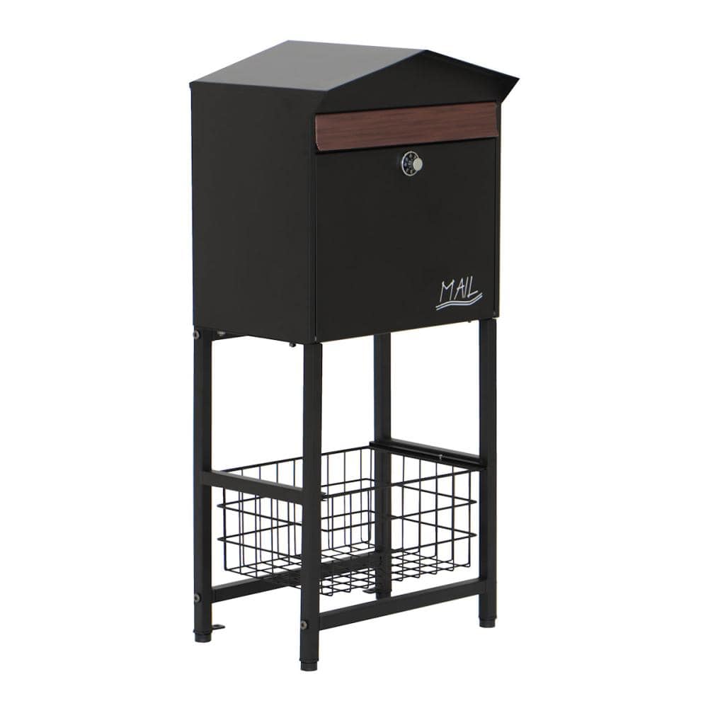 ヤマソロ　かご付きポスト　モイル　ブラック　７３－７９２