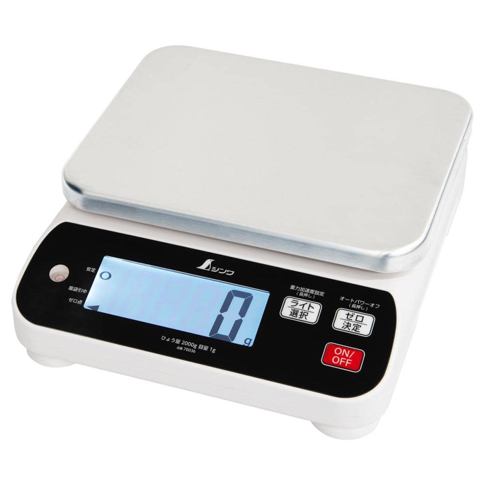 シンワ測定　デジタルはかり　ＷＰ　２０００ｇ　防塵防水　取引証明以外用　７００３６