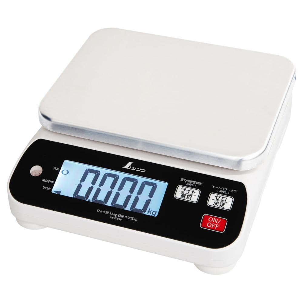 シンワ測定　デジタルはかり　ＷＰ　１５ｋｇ　防塵防水　取引証明以外用　７００３９