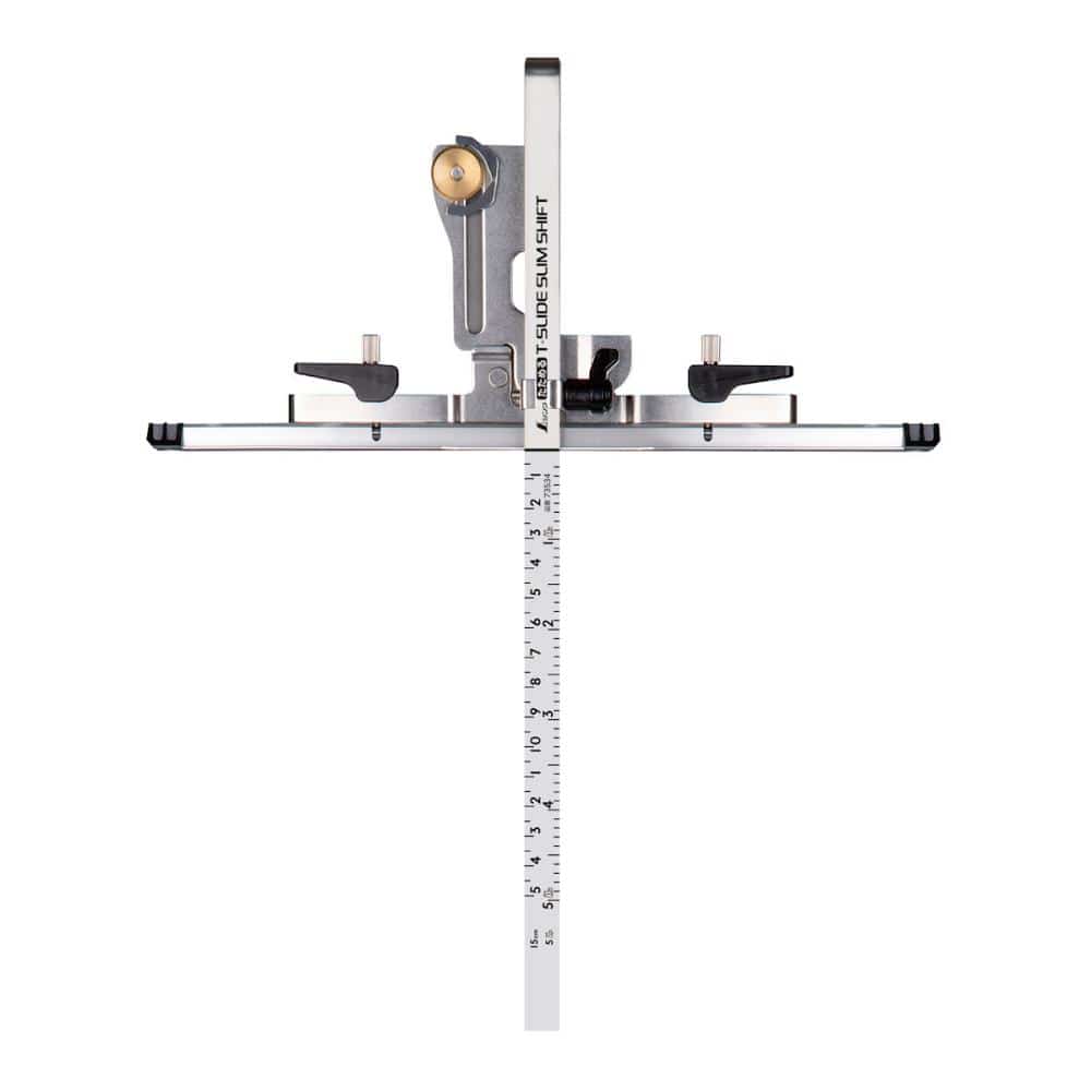 シンワ測定　丸ノコガイド定規　たためるＴスライド　スリムシフト　１５ｃｍ　併用目盛　７３５３４