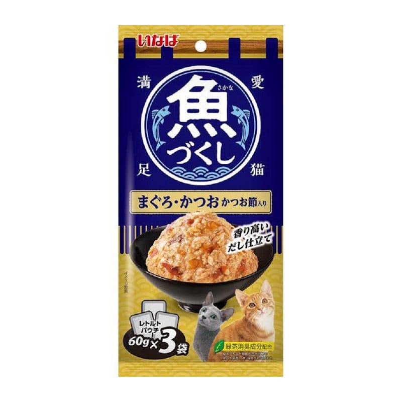 いなば　魚づくし　まぐろ・かつお　かつお節入り　６０ｇ×３袋
