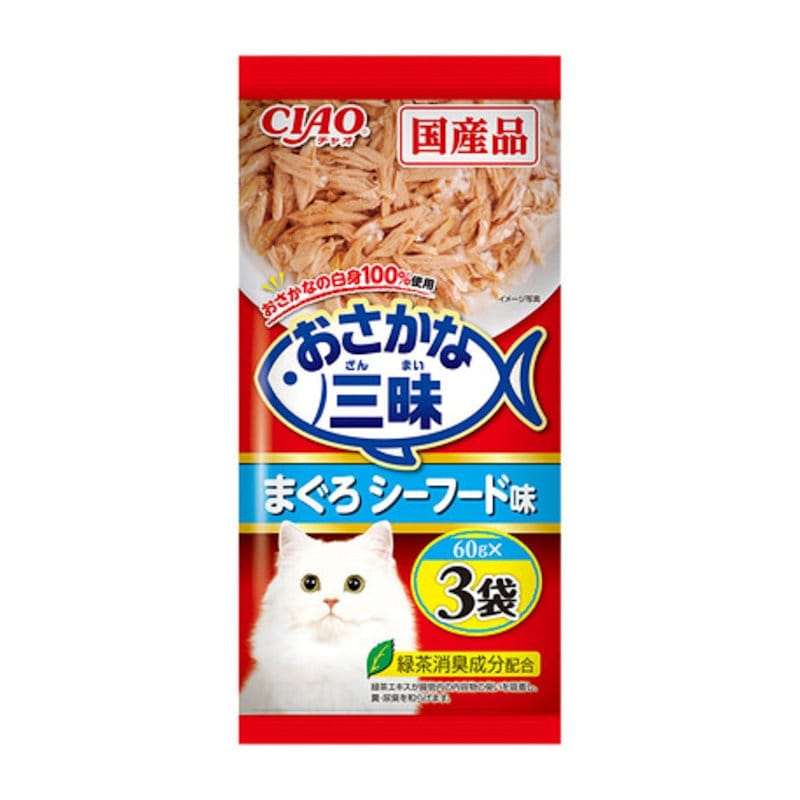 いなば　ＣＩＡＯ（チャオ）　おさかな三昧　まぐろシーフード味　６０ｇ×３