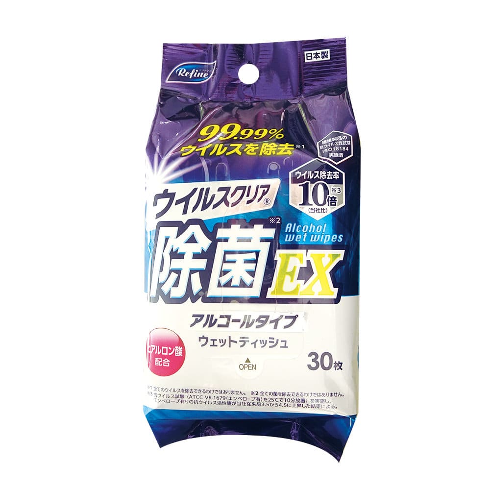 Ｌｉｆｅ－ｄｏ．Ｐｌｕｓ　リファイン　ウイルスクリア除菌ＥＸ　おでかけウェットティッシュ　３０枚入り