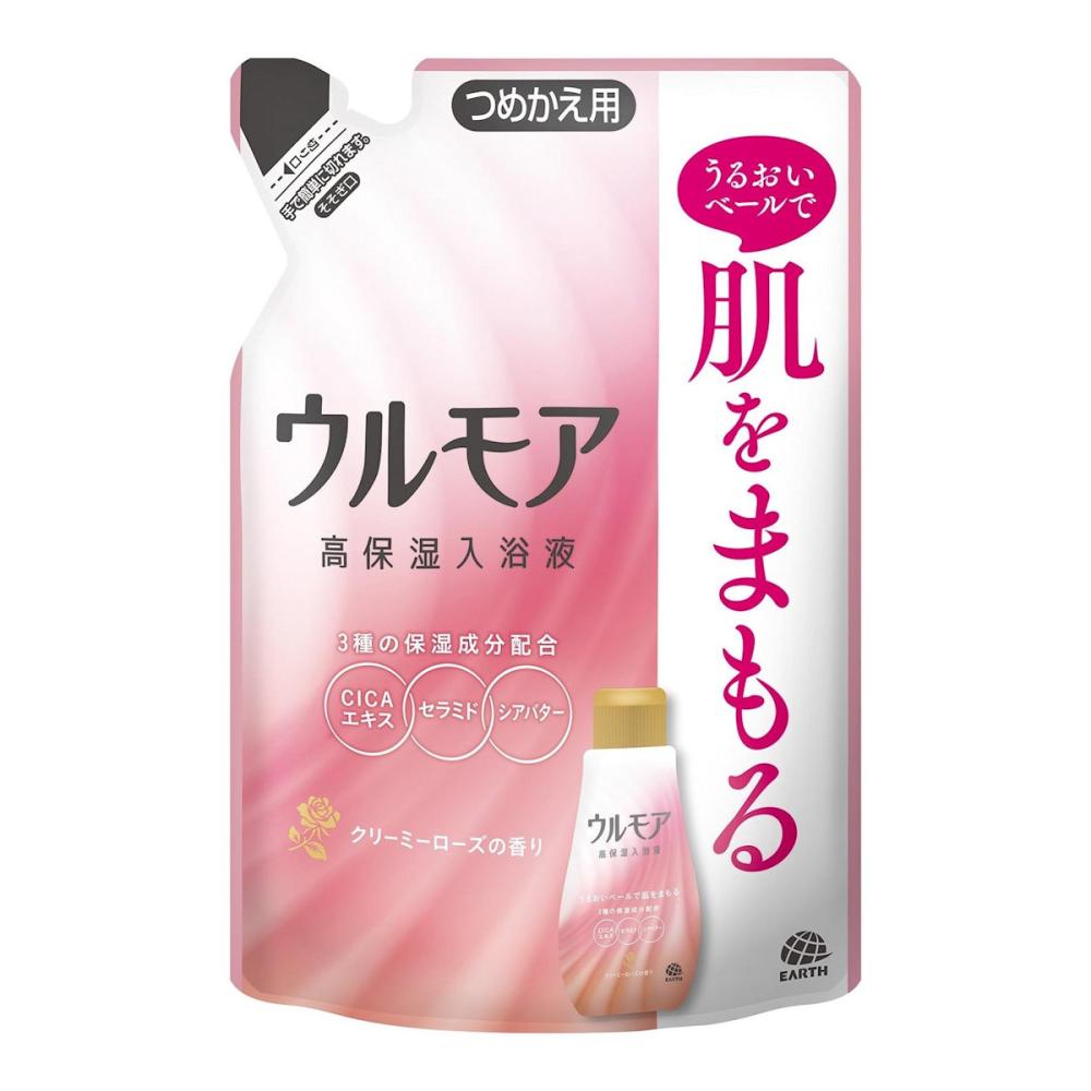 アース製薬　ウルモア高保湿入浴液　クリーミーローズの香り　詰め替え用　４８０ｍＬ