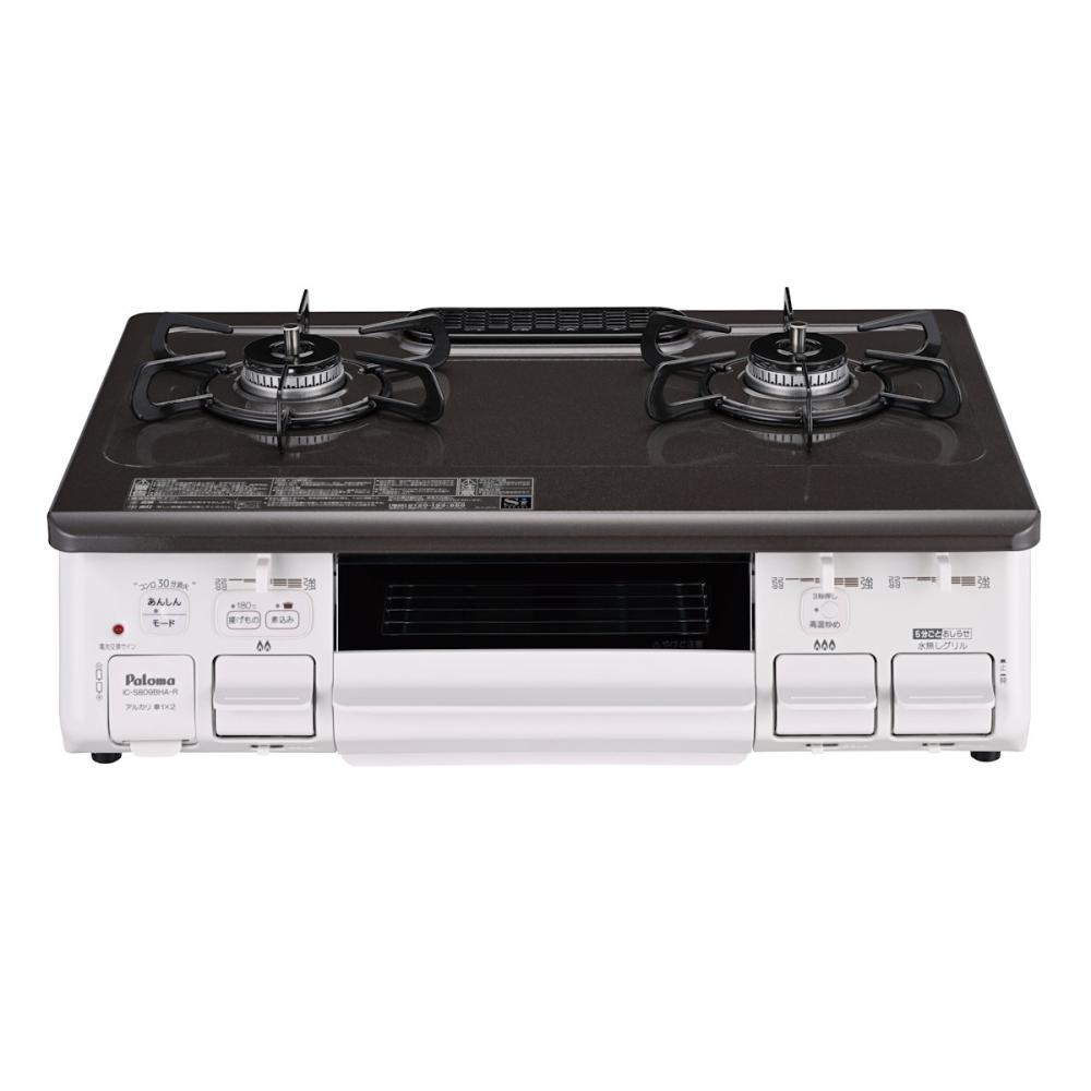パロマ　ガステーブル　幅５９ｃｍ標準タイプ　水なし片面焼きグリル　ＬＰガス　右強火力　ＩＣ－Ｓ８０９ＢＨＡ－Ｒ