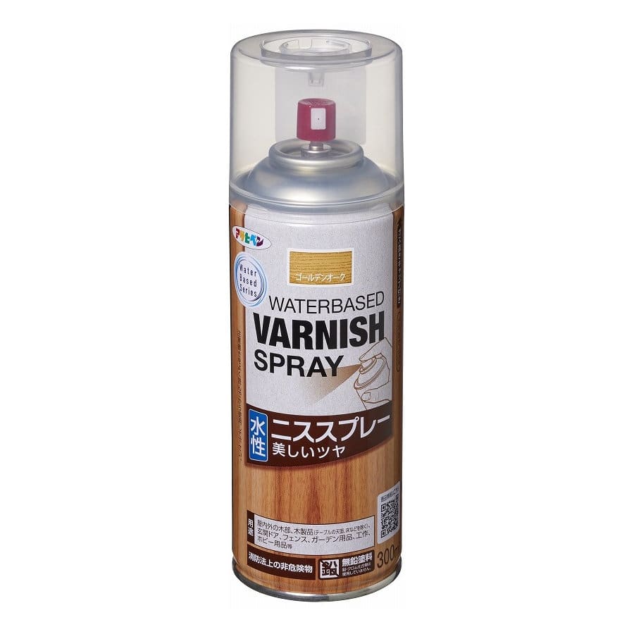 アサヒペン　水性ニススプレー　３００ｍＬ　ゴールデンオーク