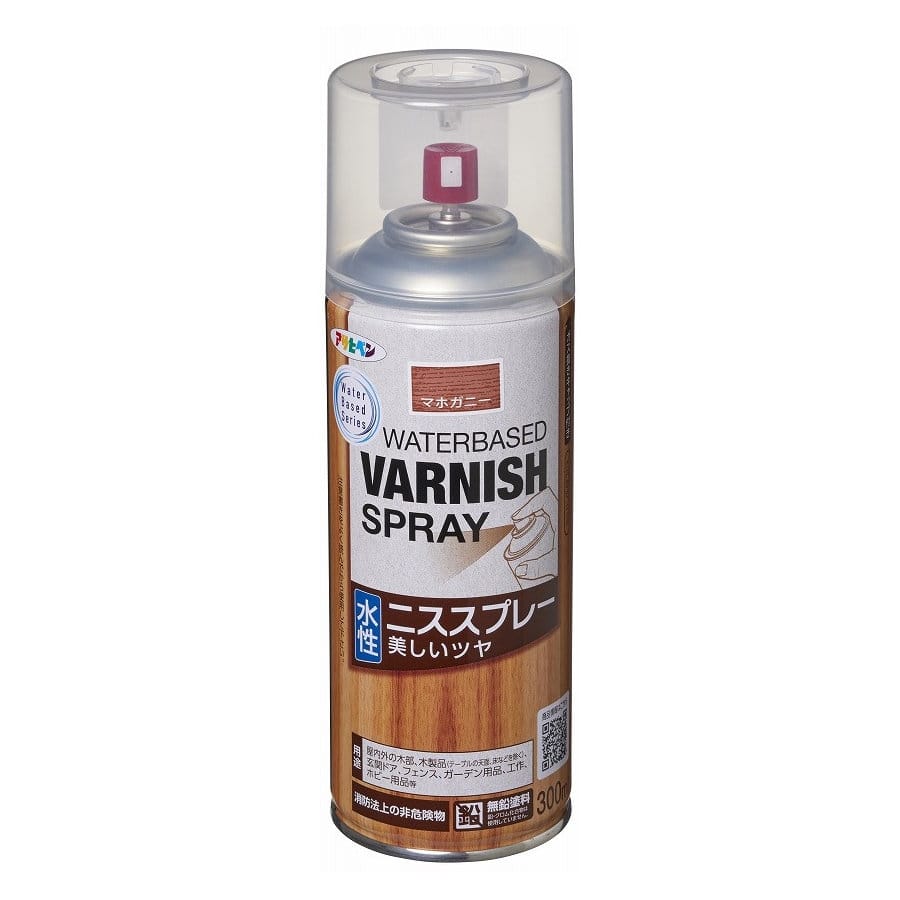 アサヒペン　水性ニススプレー　３００ｍＬ　マホガニー