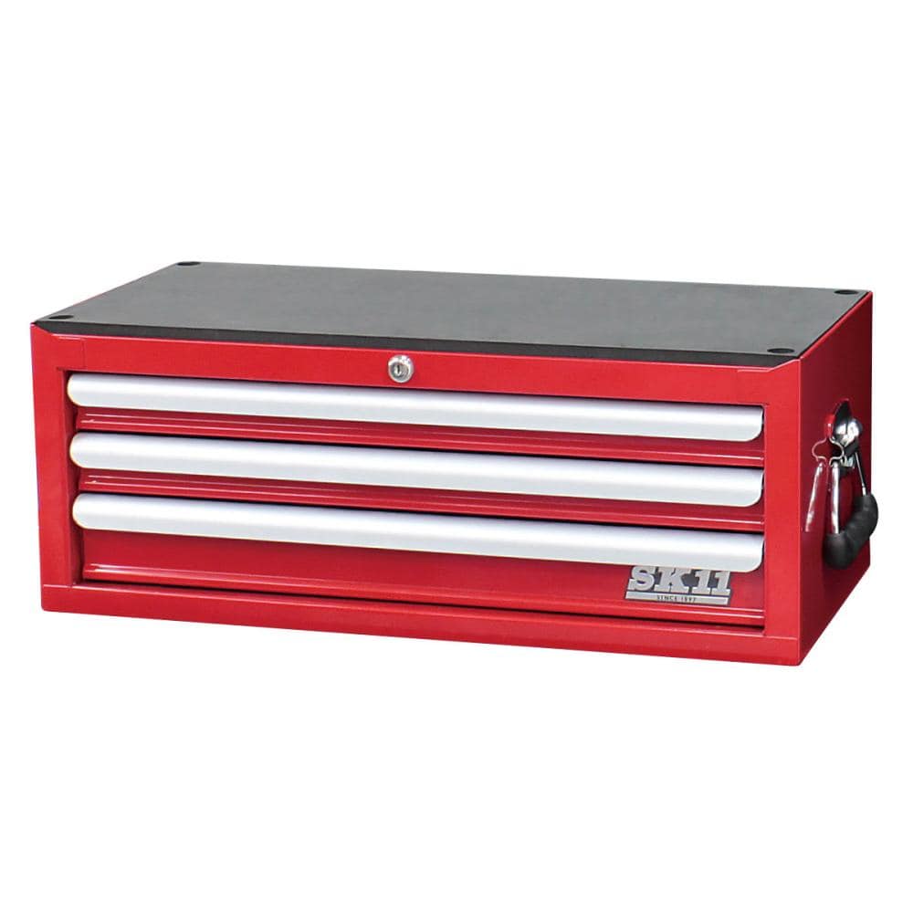 藤原産業　ＳＫ１１　ミドルチェスト（３段引出し）レッド　ＳＲＣ－３０３０ＲＥ