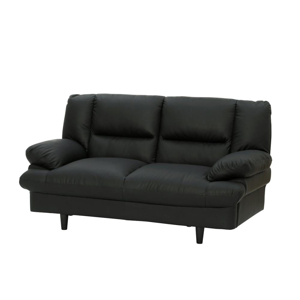 アテーナライフ　傷が付きにくいポケットコイルソファ　２人掛け　ブラック