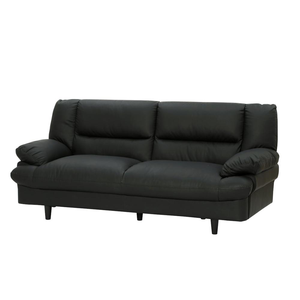 アテーナライフ　傷が付きにくいポケットコイルソファ　３人掛け　ブラック