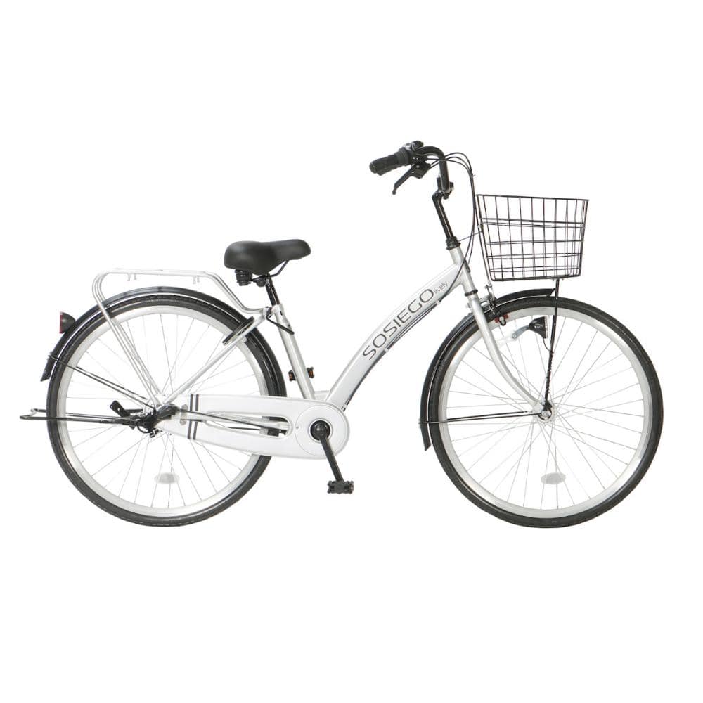 軽快車　ソシエゴ　Ｌｉｖｅｌｙ　ノーパンク　ＬＥＤオートライト　２６インチ　マットシルバー