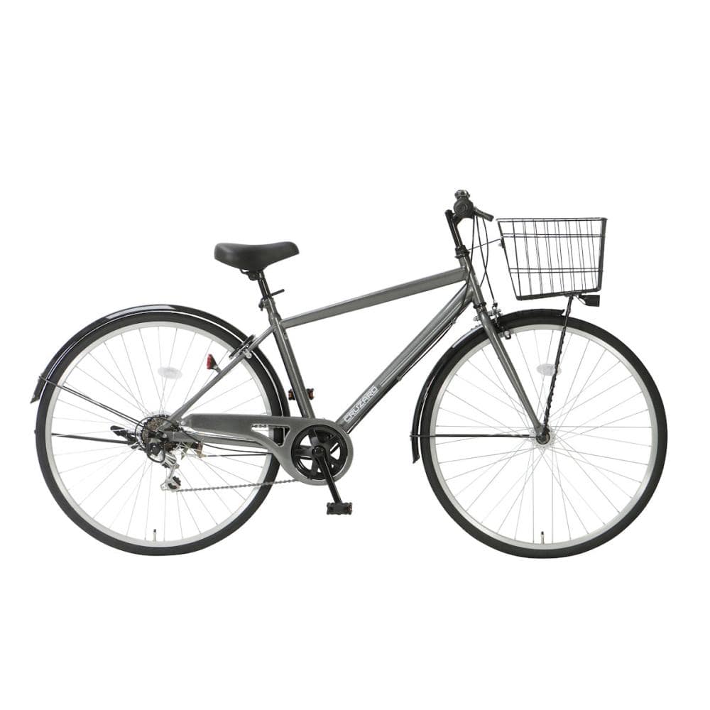 ＣＲＵＺＡＲＤ（クルザード）　パンクしにくい　カゴ付クロス　２７インチ　ガンメタ　２４