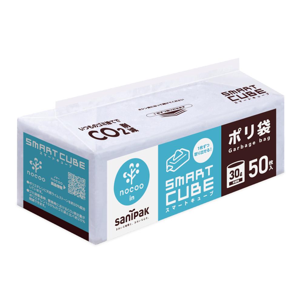 サニパック　スマートキューブ　ノクーイン　３０Ｌ　半透明　５０枚入り