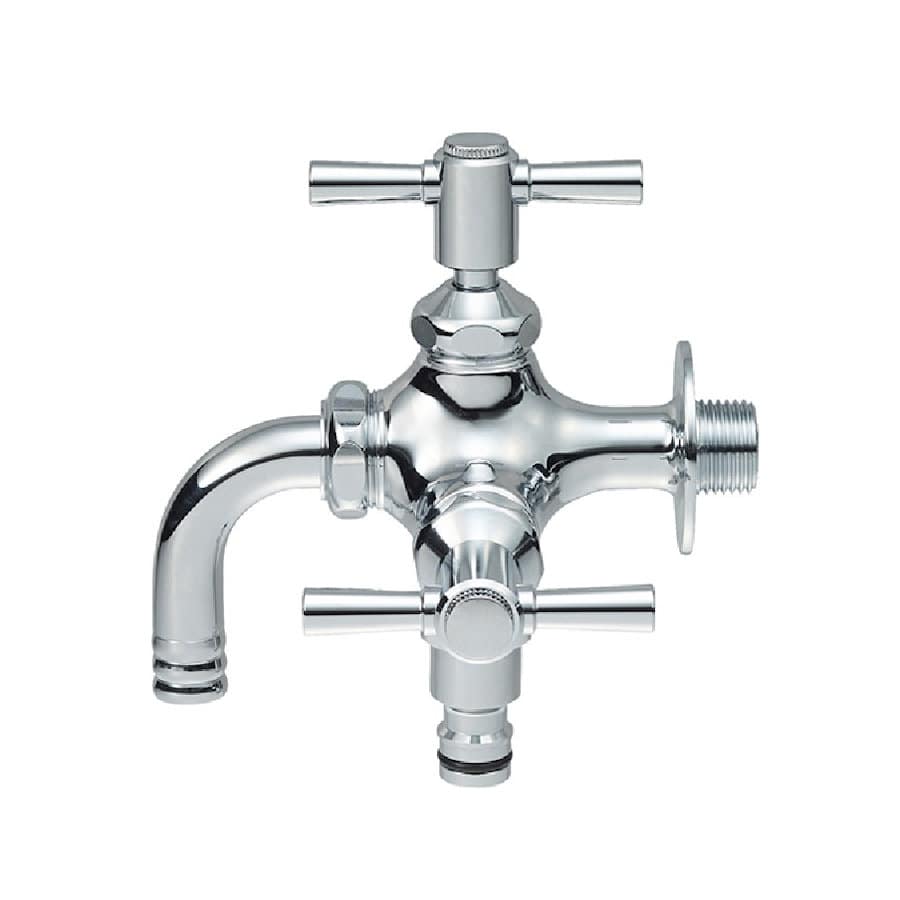 ＳＡＮＥＩ（サンエイ）散水用二口横水栓　ホースをワンタッチ接続　一般地用　Ｆ１２６ＹＶ－１３