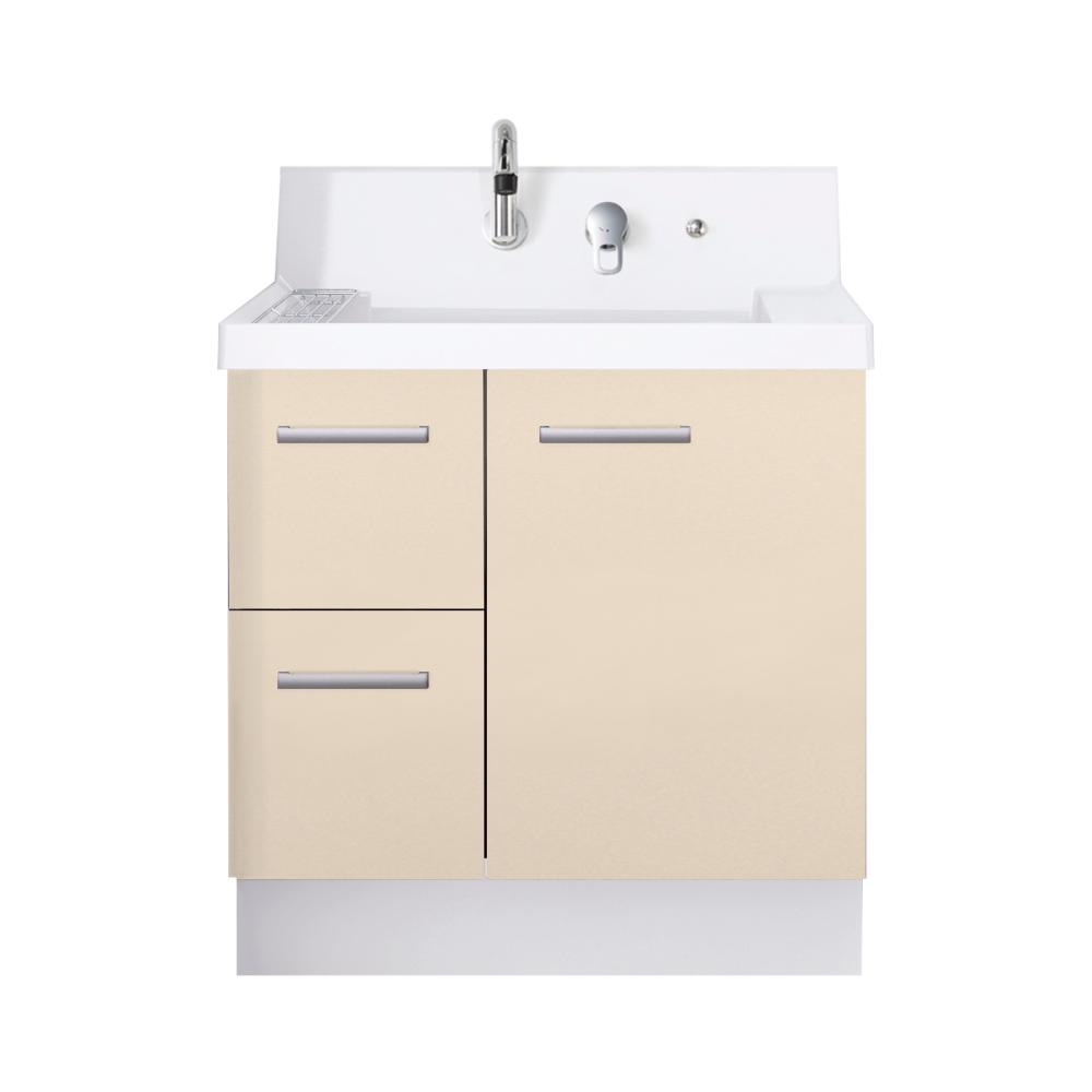 ＬＩＸＩＬ　ＩＮＡＸ　洗面化粧台　Ｋ１シリーズ　片引出タイプ　間口７５０×高さ８５０ｍｍ　ライトベージュ　一般地用　Ｋ１Ｈ５－７５５ＳＹーＵ／ＨＶ２Ｈ