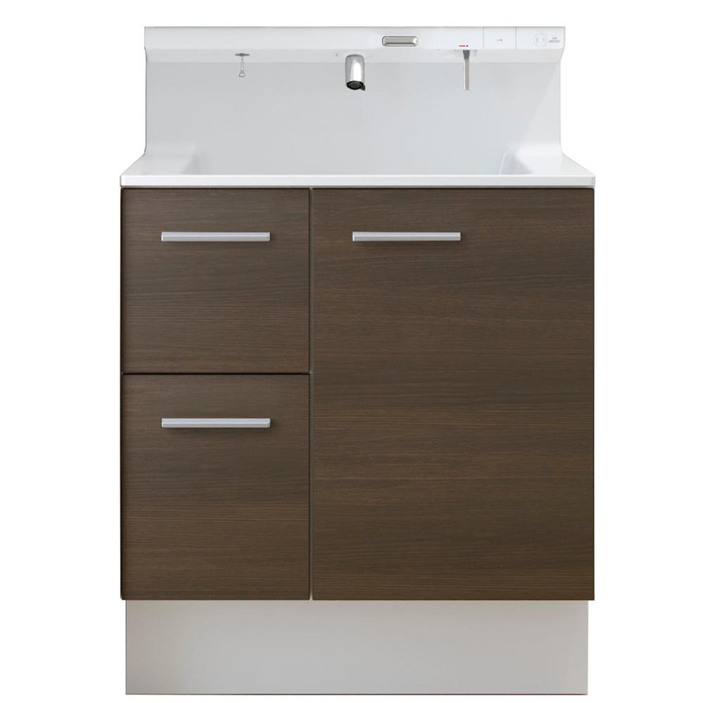 ＬＩＸＩＬ　ＩＮＡＸ　洗面台　Ｒ１シリーズ　間口７５ｃｍ　プッシュ水栓　寒冷地　ショコラオーク　Ｒ１Ｈ１－７５５ＰＹＮ－ＡＵ／ＪＲ２ＦＣ
