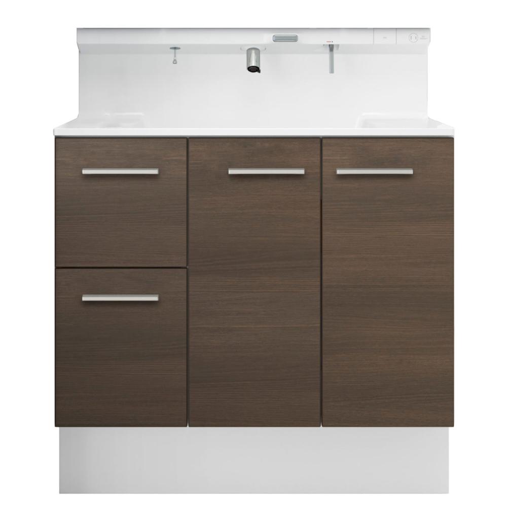 ＬＩＸＩＬ　ＩＮＡＸ　洗面台　Ｒ１シリーズ　間口９０ｃｍ　プッシュ水栓　　ショコラオーク　Ｒ１Ｈ１－９０５ＰＹ－ＡＵ／ＪＲ２ＦＣ