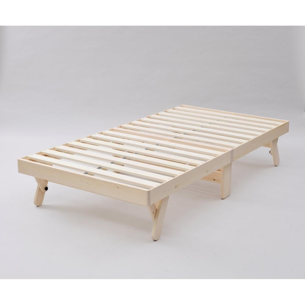 ＹＡＭＡＺＥＮ（山善）　木製パタントベッド　折り畳み式　ナチュラル　シングル　ＷＦＤ－９７１９５