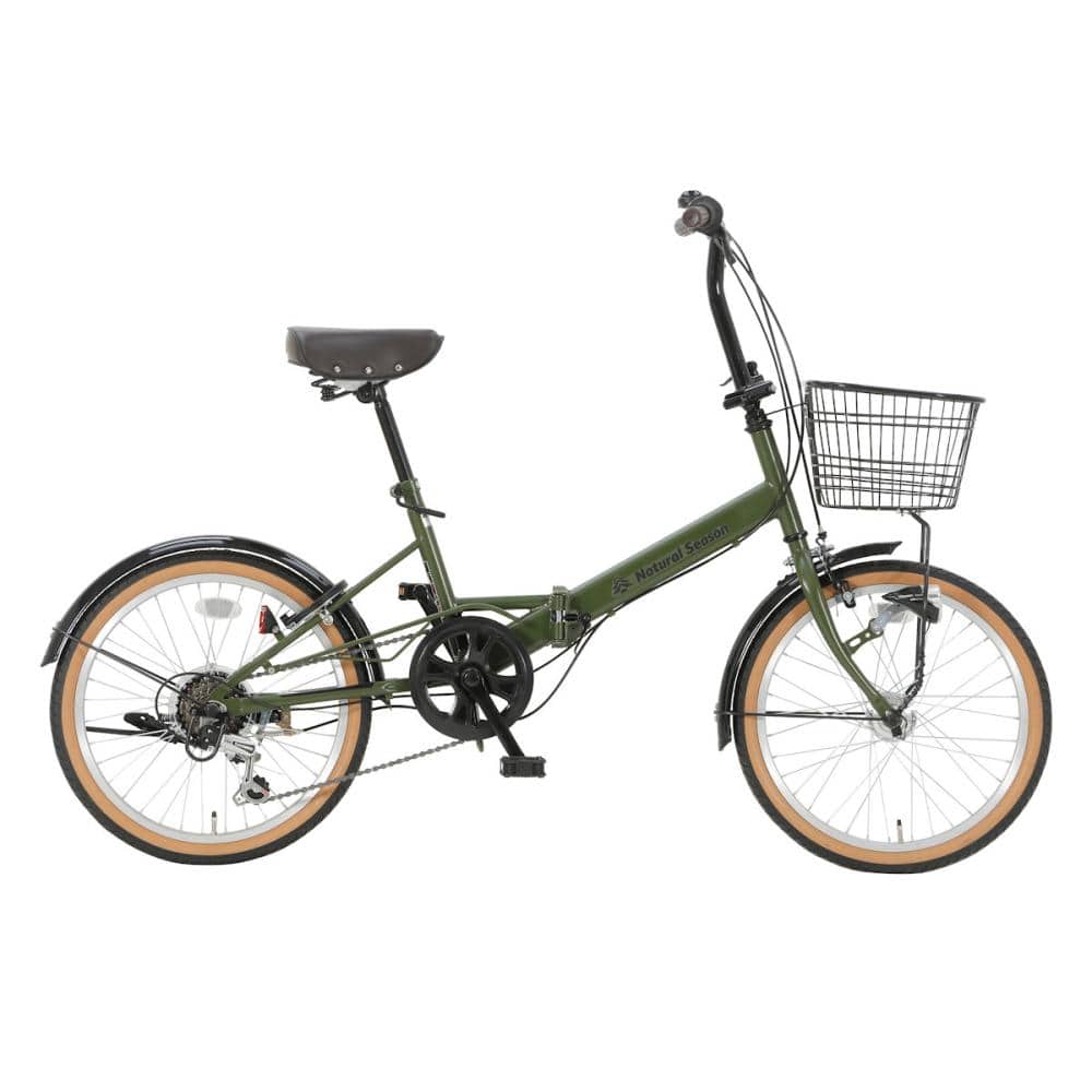 ナチュラルシーズン　折りたたみ車　２０インチ　マットカーキ　２０６　Ｄ２４