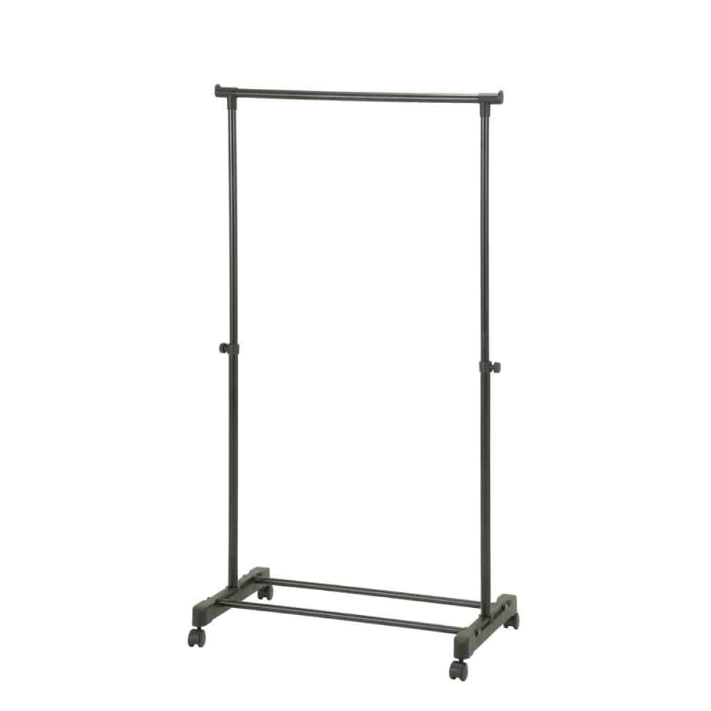 アテーナライフ　高さ伸縮パイプハンガー　ブラック　シングル　幅７９．５×高さ８７．５～１４７．５×奥行４２．５ｃｍ