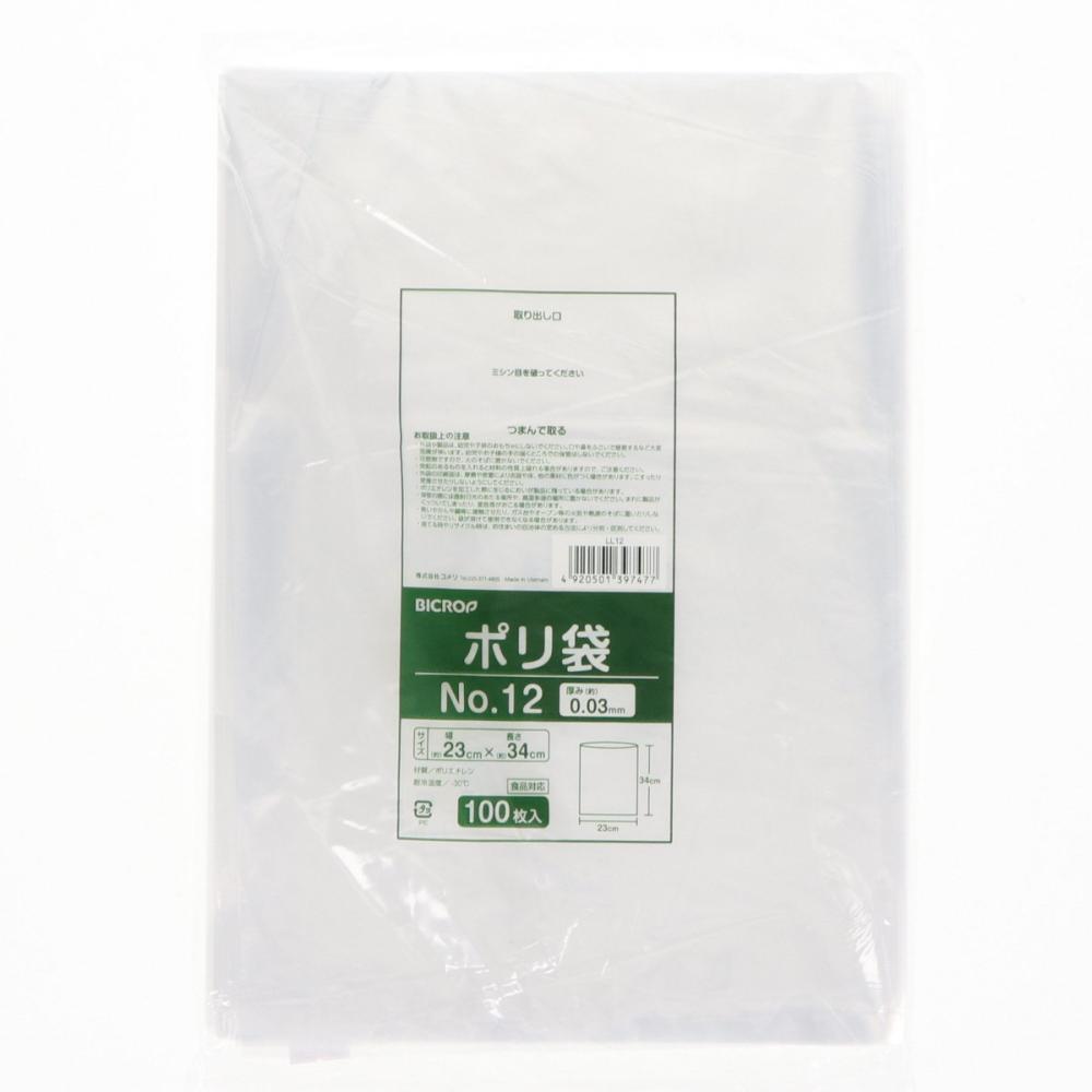 ＢＩＣＲＯＰ（ビックロップ）　ポリ袋　ＮＯ．１２　１００枚入り