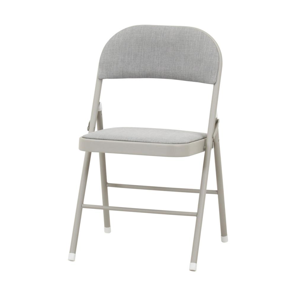 不二貿易　折りたたみチェア　クッション付き　グレー