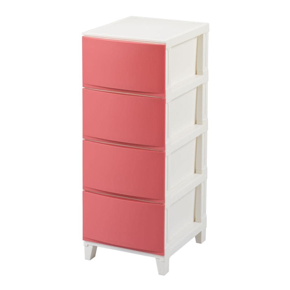 サンカ　チェスト　ルームスシェード　スリム４段　サンドピンク　ＲＳＤ－Ｓ３４４ＳＰ