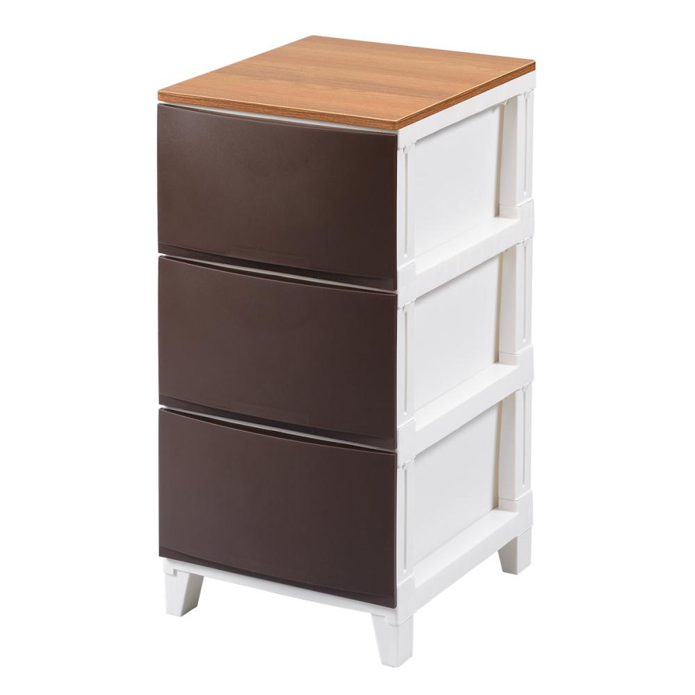 サンカ　ルームスシェード　木天板　ブラウン　３段　幅３４×高さ６８×奥行４２ｃｍ　３４３