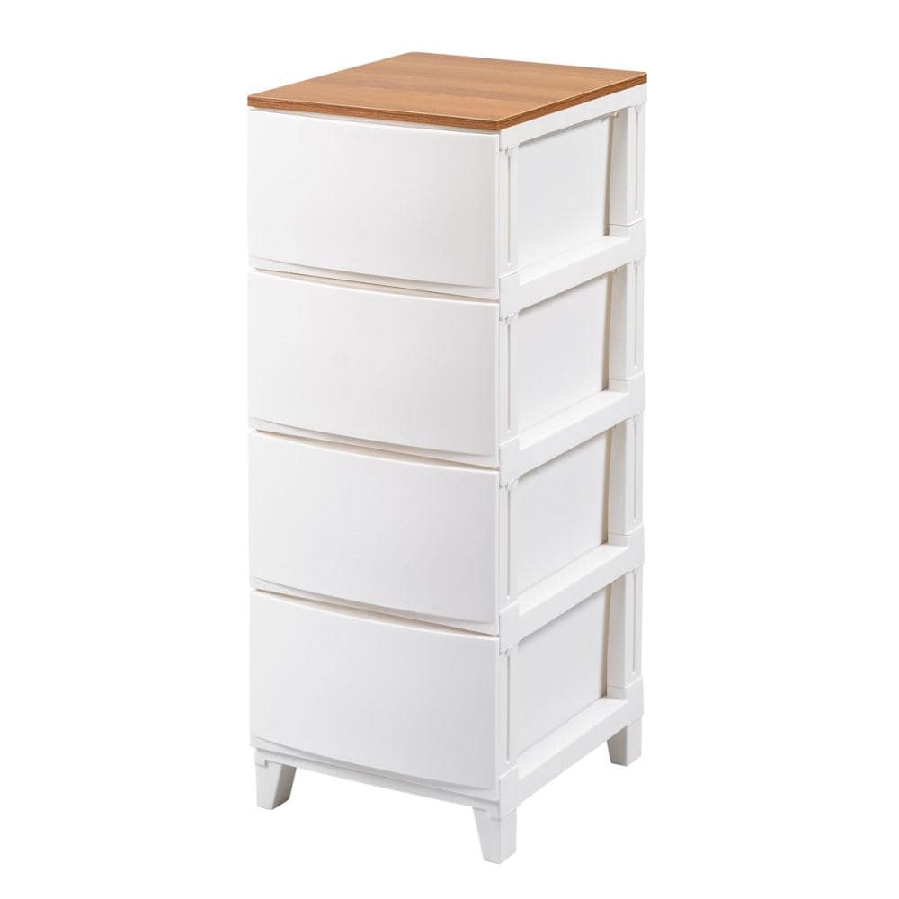 サンカ　ルームスシェード　木天板　ホワイト　４段　幅３４×高さ８８×奥行４２ｃｍ　３４４