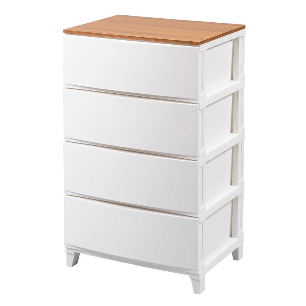 サンカ　ルームスシェード　木天板　ホワイト　４段　幅５４×高さ８８×奥行４２ｃｍ　５４４