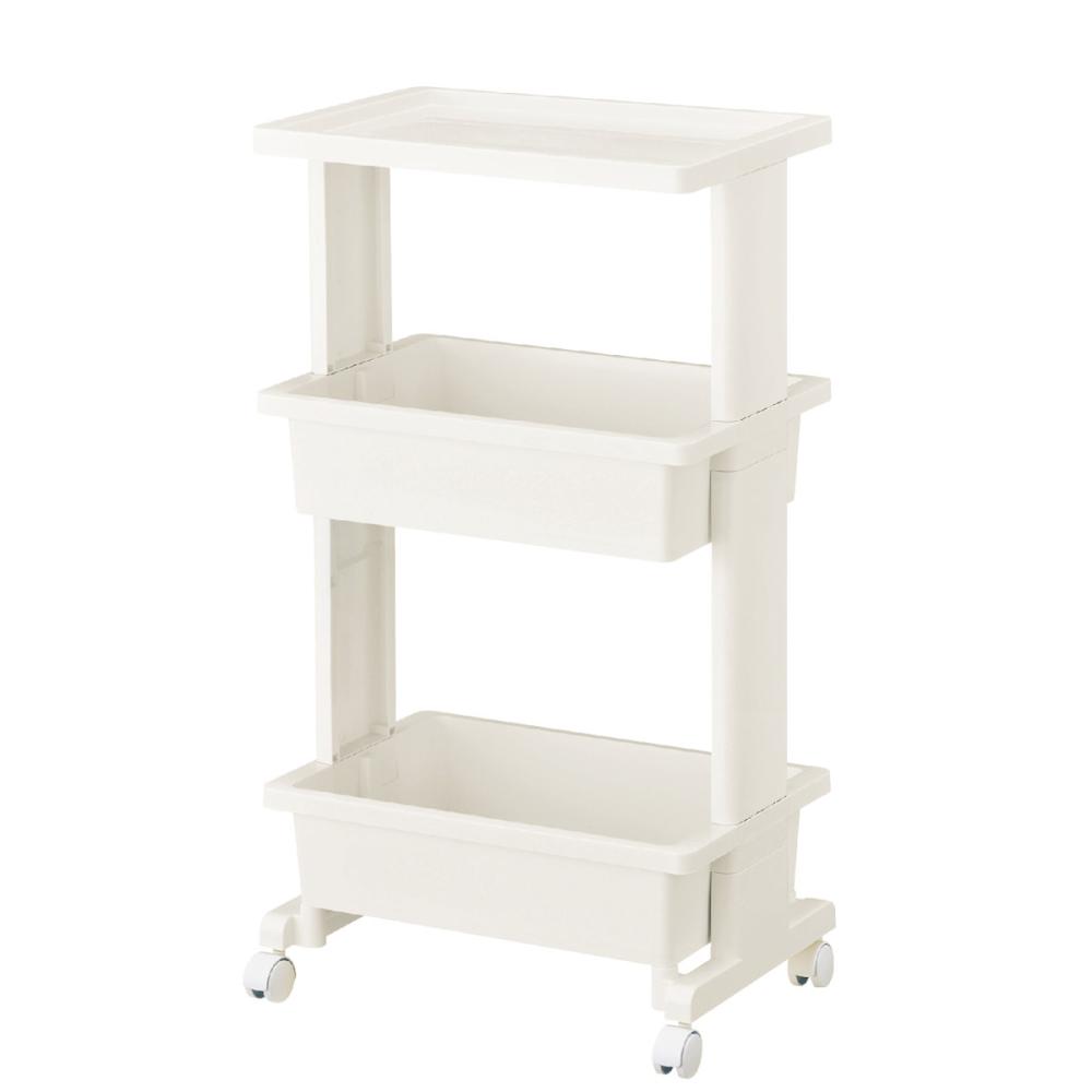 ジェイ・イー・ジェイ　リセスタイルテーブルワゴン　３段プラス　ホワイト