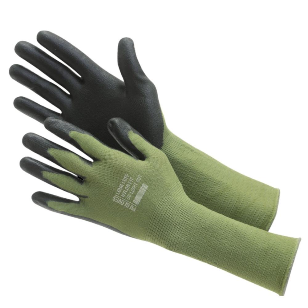 你的品牌名　ウレタン背抜き手袋　袖ロング　オリーブ　Ｓ　ＫＭ２３