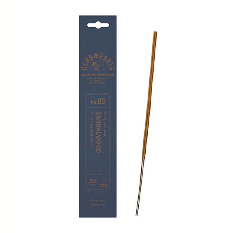 日本香堂　ハーブ＆アース　お香バンブーインセンス　サンダルウッド　２０本入り