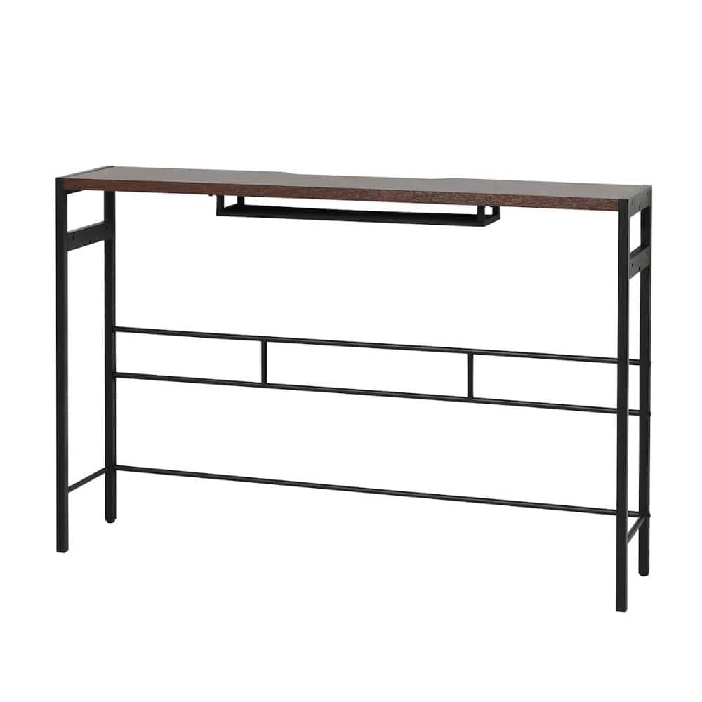 クロシオ　ワークデスクを拡張できるデュアルモニターテーブル　ダークブラウン　幅１２５ｃｍ