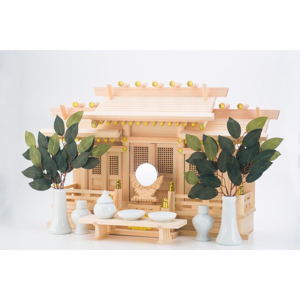 静岡木工　屋根違い三社　開運　中　神棚セット