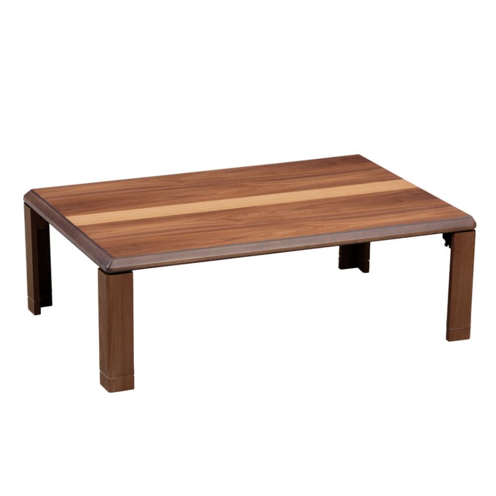 協立工芸　継ぎ脚付き折脚テーブル　ウォールナット　幅１２０×奥行８０ｃｍ　ＮＬＫー１２０ＢＲ