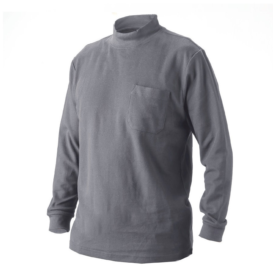 你的品牌名　綿鹿の子　ローネックシャツ　グレー　Ｌ