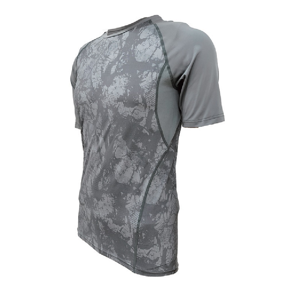 Ｋ＋ＷＯＲＫ　－７℃遮熱効果　ナイロンコンプレッション　半袖　グレー　Ｌ