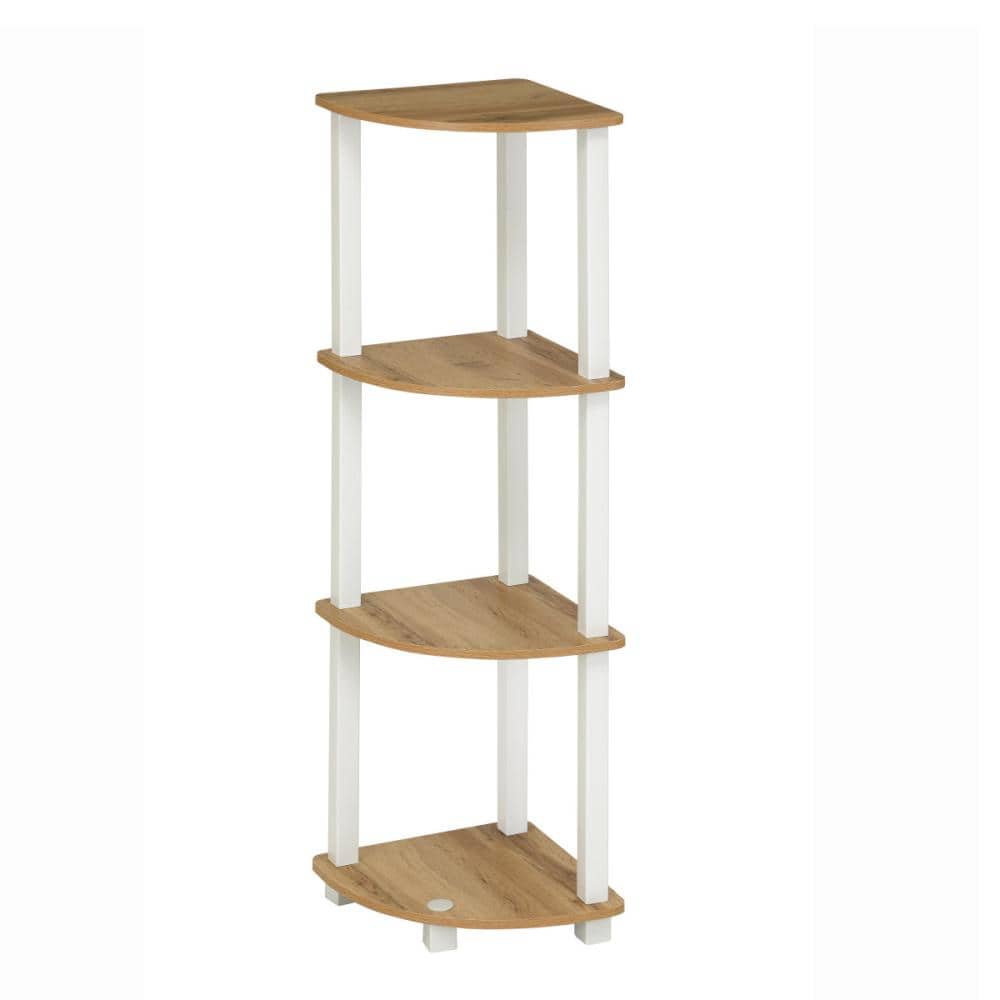 アテーナライフ　簡単組立コーナーシェルフ　４段　ナチュラル