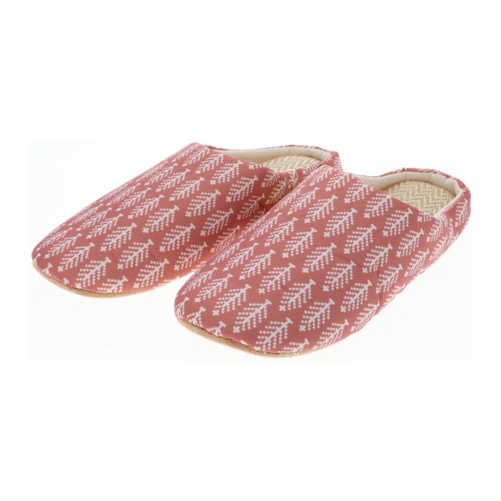 アテーナライフ　抗菌防臭ソフトルームスリッパ　リーフ　ピンク　Ｍ