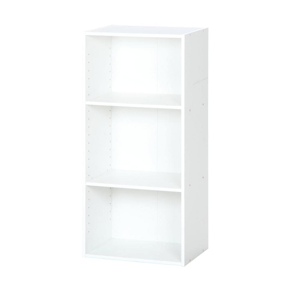 不二貿易　カラーボックス　可動棚３段　ホワイト　ＣＤ９６６０１