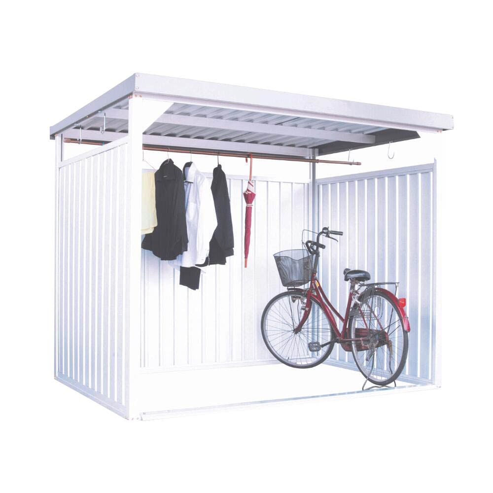 ダイマツ　オープン型物置　壁パネルロングタイプ　約幅２．３９×奥行１．７９ｍ　グレー　ＤＭ－１０Ｌ