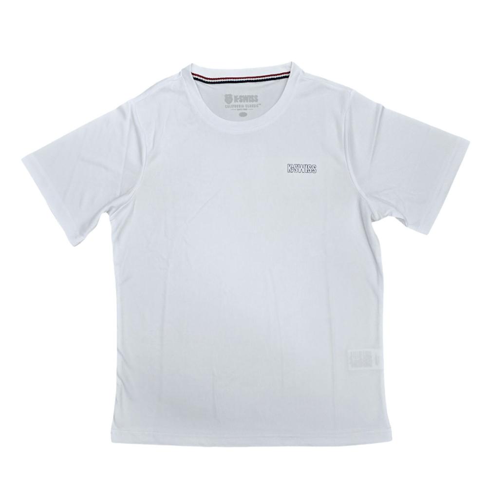 Ｋ・ＳＷＩＳＳ　婦人　杢天竺　クルーＴシャツ　シロ　Ｍ　ＫＢ４０１