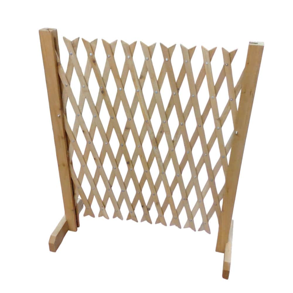 スタンド付き伸縮ラティス　ライトブラウン　９０