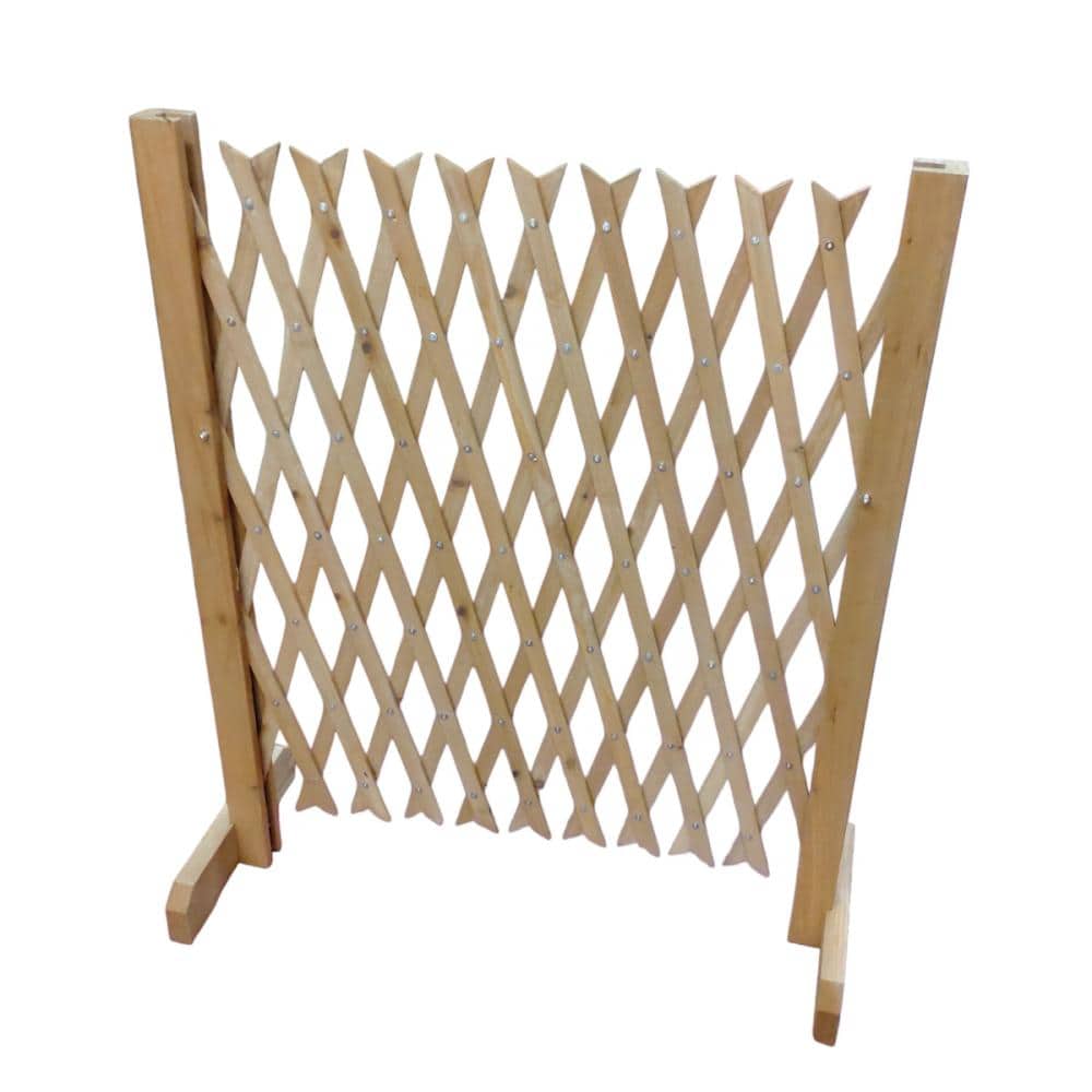 スタンド付き伸縮ラティス　ライトブラウン　１５０